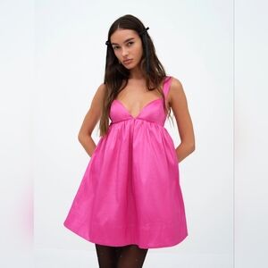 For Love And Lemons Pink Babydoll Dress, Size XS